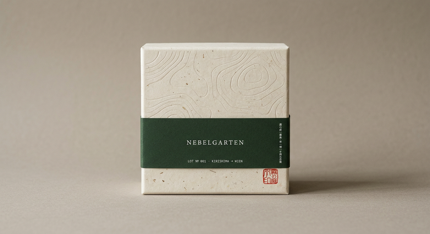 Nebelgarten Schachtel mit grüner Banderole